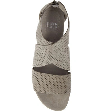 Shop Eileen Fisher Sport Platform Sandal In Moon/ Moon Nubuck