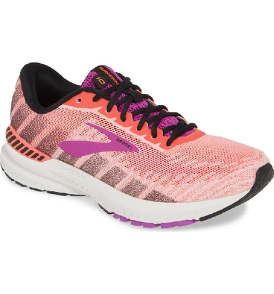 Shop Brooks Ravenna 10 Running Shoe In Coral/ Purple/ Black
