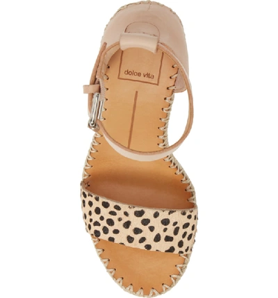 Shop Dolce Vita Noor Espadrille Wedge Sandal In Leopard Print Calf Hair