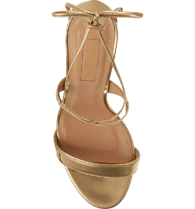 Shop Aquazzura Very Linda Sandal In Soft Gold