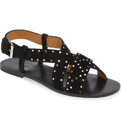 Shop Isabel Marant Jano Studded Strappy Sandal In Black