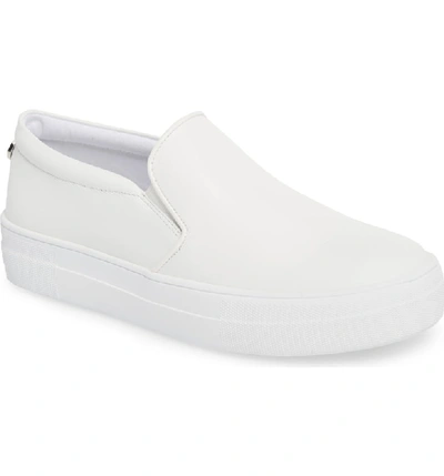 Shop Steve Madden Gills Platform Slip-on Sneaker In White Leather