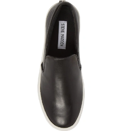 Shop Steve Madden Gills Platform Slip-on Sneaker In Black Leather