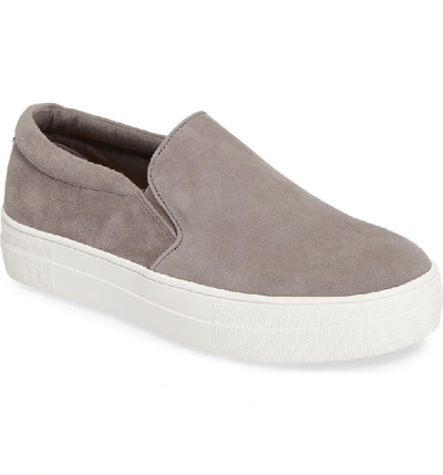 Shop Steve Madden Gills Platform Slip-on Sneaker In Grey Suede