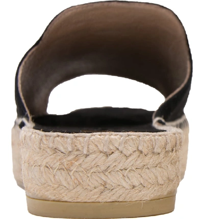 Shop Andre Assous Cameron Espadrille Slide Sandal In Black Suede