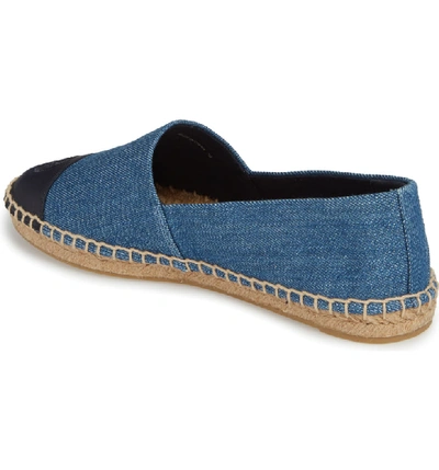 Shop Tory Burch Colorblock Espadrille Flat In Denim Chambray/ Navy