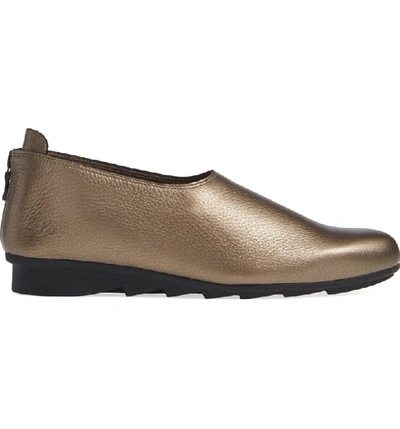 Shop Arche Bieceky Water Resistant Flat In Moon Leather