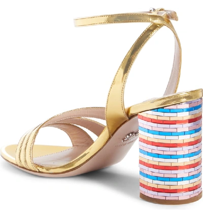 Shop Miu Miu Rainbow Heel Sandal In Gold