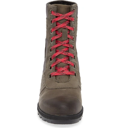 Shop Sorel Lexie Wedge Waterproof Boot In Quarry