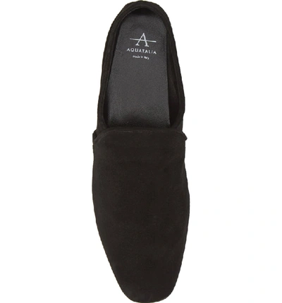 Shop Aquatalia Revvy Weatherproof Loafer In Black Suede