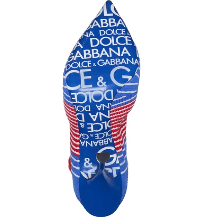 Shop Dolce & Gabbana Sporty Sock Bootie In Red/ White/ Blue