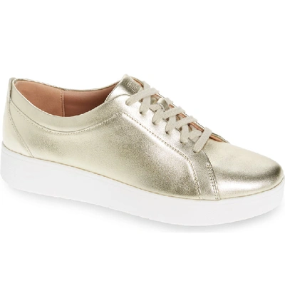 Shop Fitflop Rally Sneaker In Metallic Gold