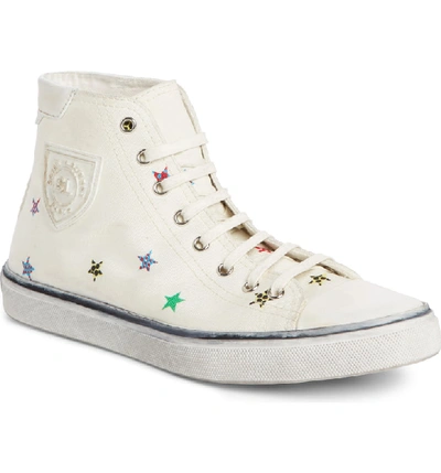 Shop Saint Laurent Bedford Star Mid Top Sneaker In Cream/ Star