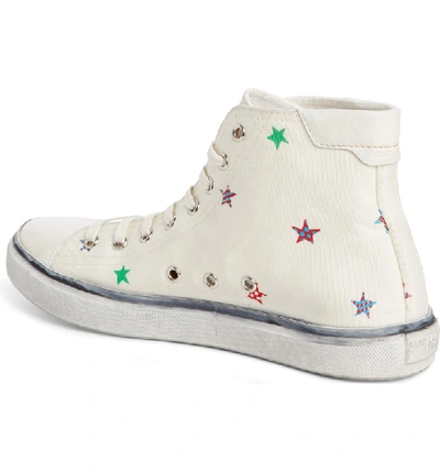 Shop Saint Laurent Bedford Star Mid Top Sneaker In Cream/ Star