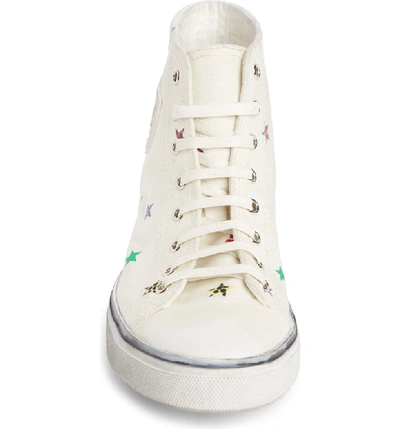 Shop Saint Laurent Bedford Star Mid Top Sneaker In Cream/ Star