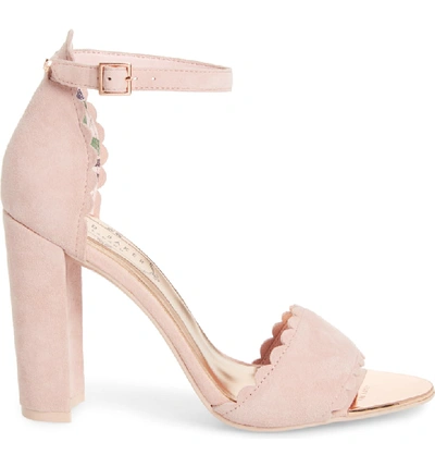 Ted Baker Women's Raidha Scalloped High Block-heel Sandals In Pink Blossom  Suede | ModeSens