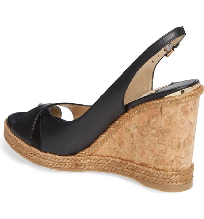 Shop Jimmy Choo Amely Slingback Wedge In Black