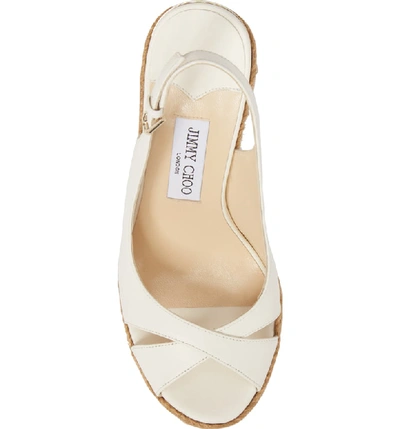 Shop Jimmy Choo Amely Slingback Wedge Sandal In Chalk