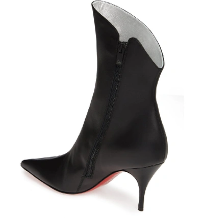 Shop Christian Louboutin Claire Zip Bootie In Black/ Silver