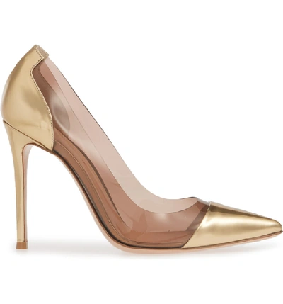 Shop Gianvito Rossi Clear Pump In Gold