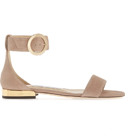 Shop Jimmy Choo Jaimie Ankle Strap Sandal In Ballet Pink Suede