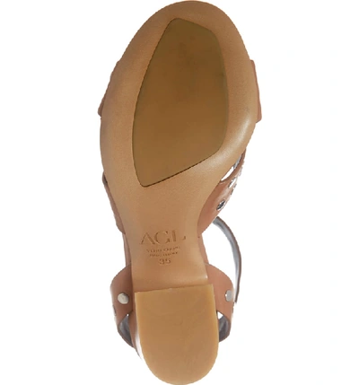 Shop Agl Attilio Giusti Leombruni High Studded Sandal In Caramel Leather