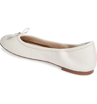 Shop Sam Edelman Felicia Flat In Bright White Nappa Leather