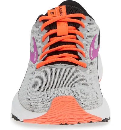 Shop Brooks Launch 6 Running Shoe In Grey/ Black/ Purple