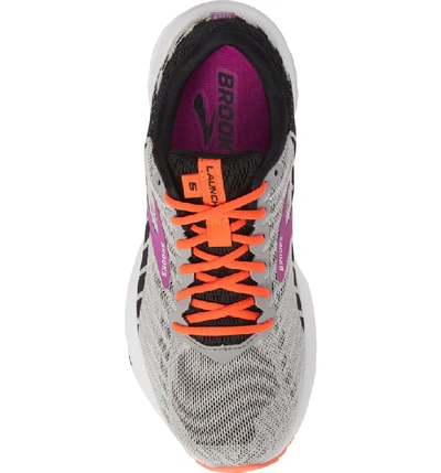 Shop Brooks Launch 6 Running Shoe In Grey/ Black/ Purple