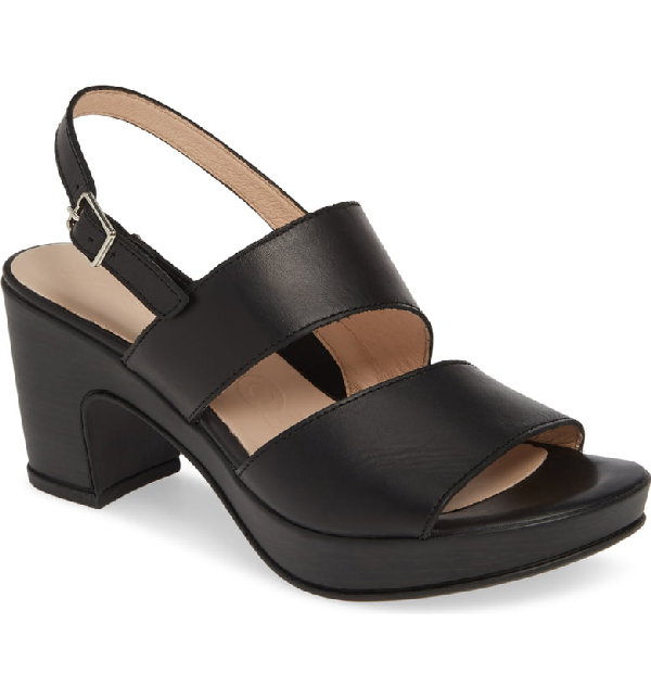 wonders block heel sandal