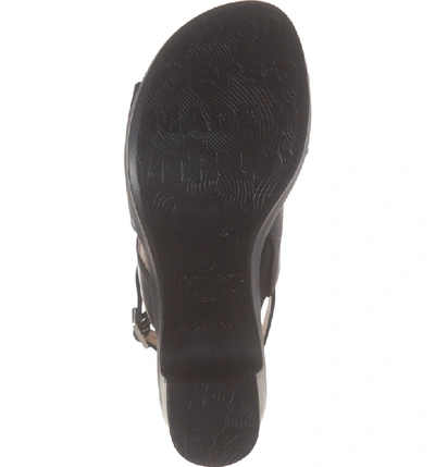 Shop Wonders Block Heel Sandal In Nature Black Leather