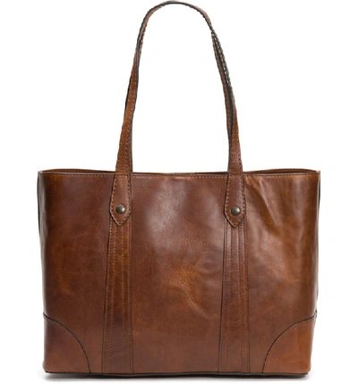 Shop Frye Melissa Leather Shopper In Cognac