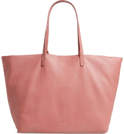 Shop Mansur Gavriel Oversize Lambskin Leather Tote - Pink In Blush