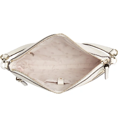 Shop Kate Spade Medium Polly Leather Crossbody Bag - White In Parchment