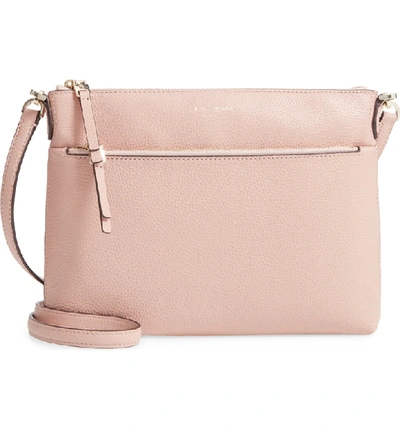 Shop Kate Spade Medium Polly Leather Crossbody Bag In Flapper Pink