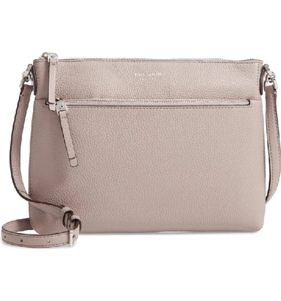 Shop Kate Spade Medium Polly Leather Crossbody Bag - Beige In Warm Taupe