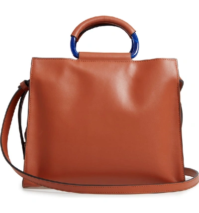 Shop Kurt Geiger Harriet Leather Box Tote In Tan