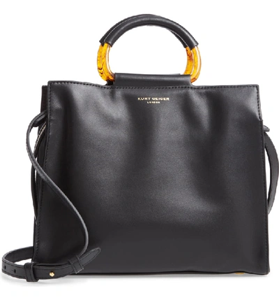 Shop Kurt Geiger Harriet Leather Box Tote - Black