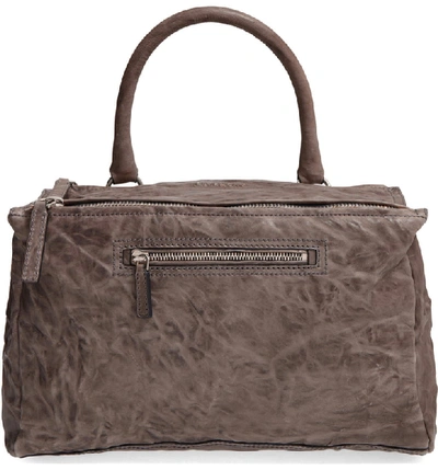 Shop Givenchy Medium Pepe Pandora Leather Satchel In Charcoal