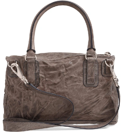 Shop Givenchy Medium Pepe Pandora Leather Satchel In Charcoal