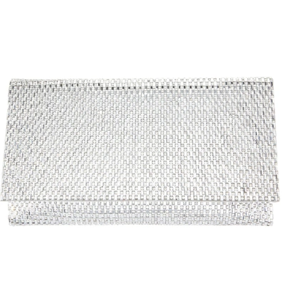 Shop Nina Crystal Beaded Clutch In Silver