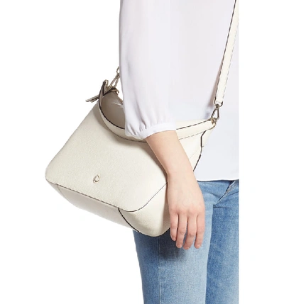 Shop Kate Spade Medium Polly Leather Shoulder Bag - White In Parchment