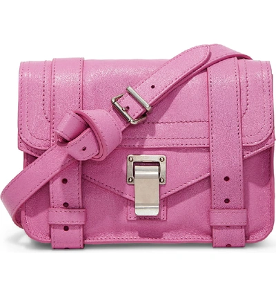 Shop Proenza Schouler 'mini Ps1' Lambskin Leather Crossbody Bag - Pink In Lilac