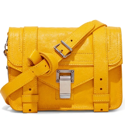 Shop Proenza Schouler 'mini Ps1' Lambskin Leather Crossbody Bag - Yellow In Lemon Chrome