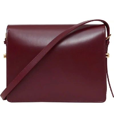 Shop Burberry Large Grace Colorblock Leather Bag In Oxblood/ Br Military Red