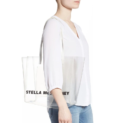 Shop Stella Mccartney Clear Logo Tote - White