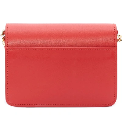 Shop Jw Anderson Logo Leather Crossbody Bag - Red In Scarlet