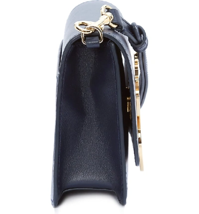 Shop Jw Anderson Logo Leather Crossbody Bag - Blue In Navy