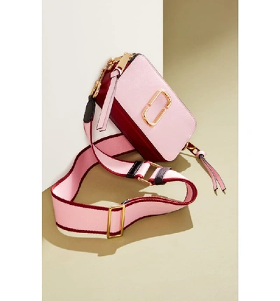 Shop Marc Jacobs Snapshot Crossbody Bag In Baby Pink/ Red