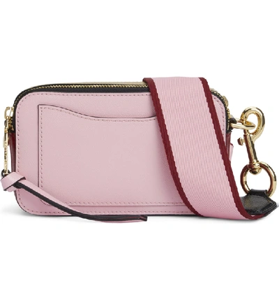 Shop Marc Jacobs Snapshot Crossbody Bag In Baby Pink/ Red